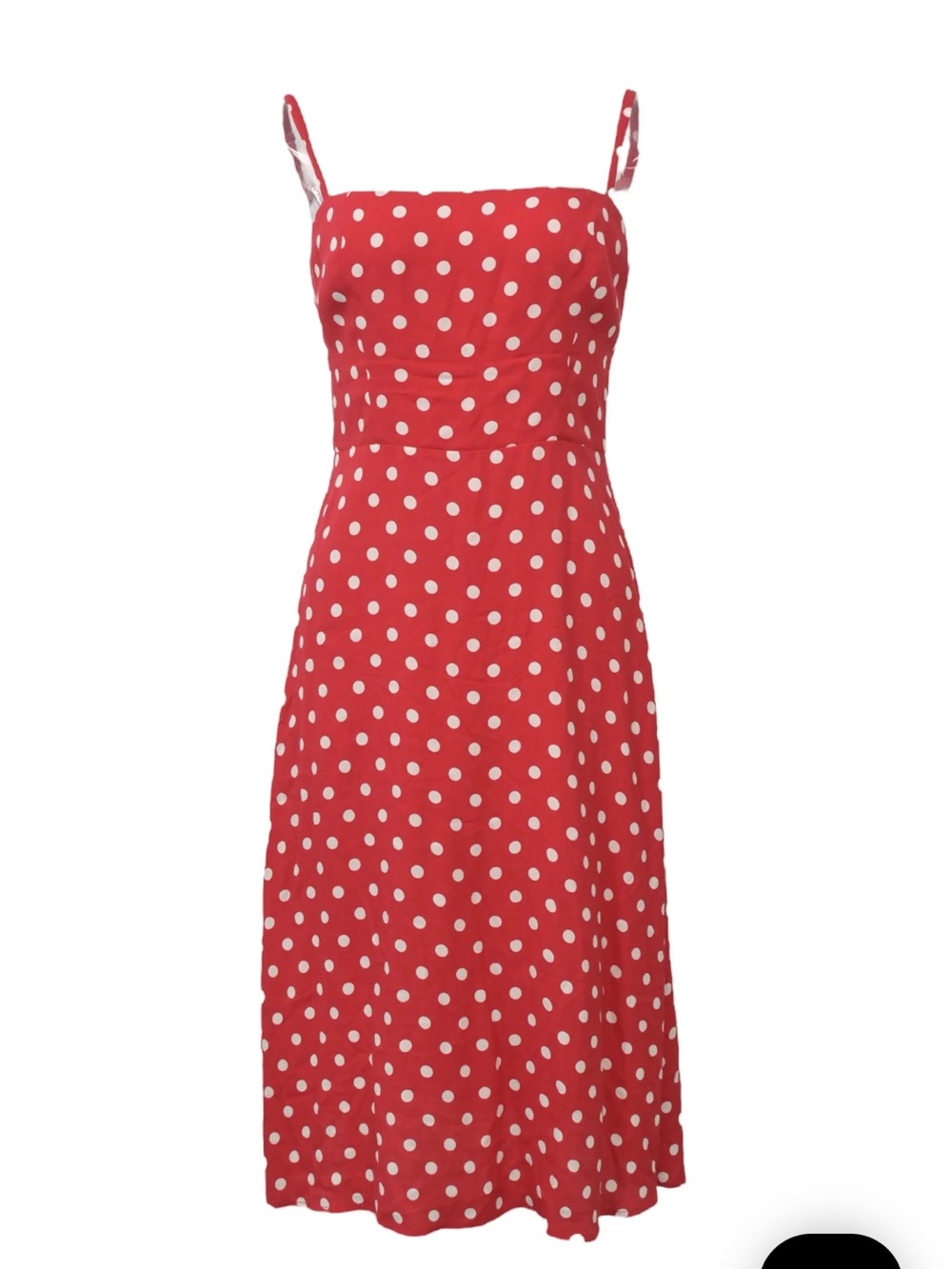 Reformation Red and White Polka Dot Midi Dress - Picture 2 of 7